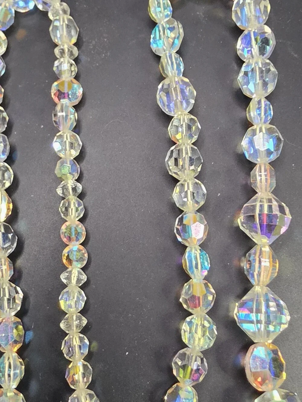 Aurora Crystal Bead Necklace - Iridescent Clear
